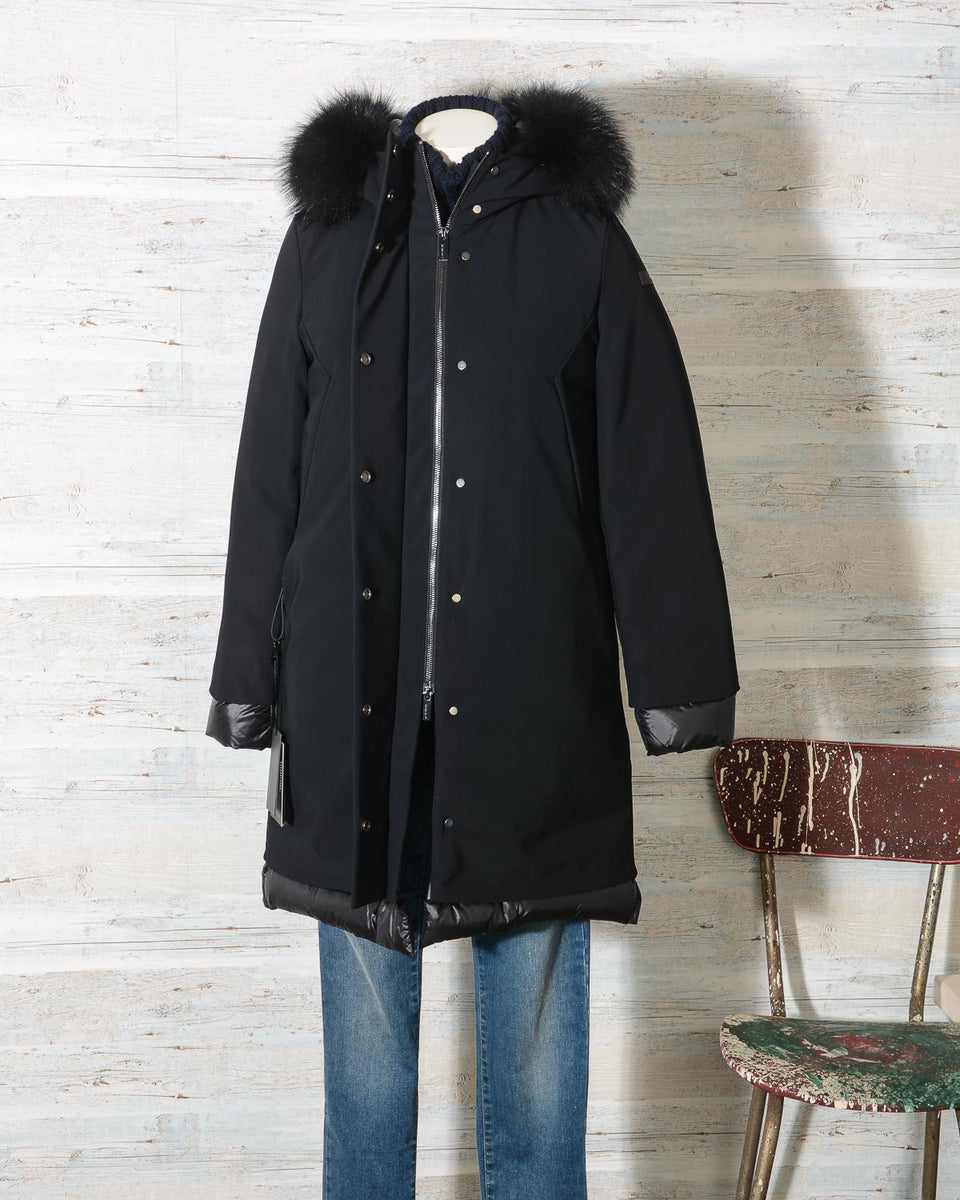 RRD GIACCONE DONNA WINTER LIGHT LONG LADY FUR NERO W20505FT omerostore
