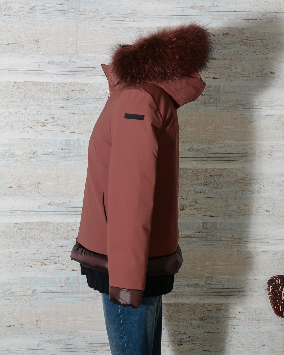 RRD PIUMINO DONNA WINTER LIGHT STORM LADY FUR ROSSO BORDEAUX