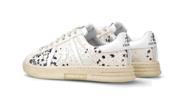 Premiata Russel-D 6504 sneakers donna in pelle bianca pitonata