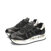 Conny 4821 Sneakers donna Premiata in tessuto e pelle nera