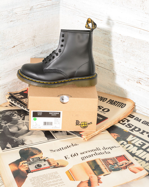 1460 Black Smooth 8 Eye Stivale donna Dr Martens