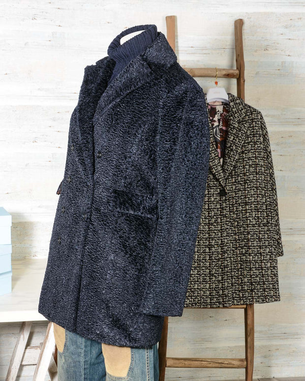 cappotto donna Altea doppiopetto nero tessuto bouclè (4)