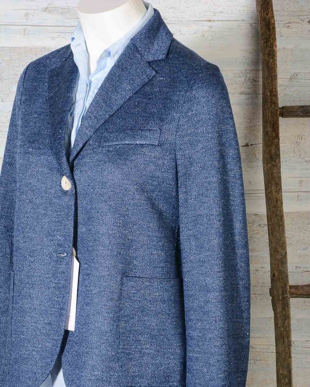 Blazer donna due bottoni in lino Jaspè HARRIS WHARF LONDON A3220PDD 355 Denim -6