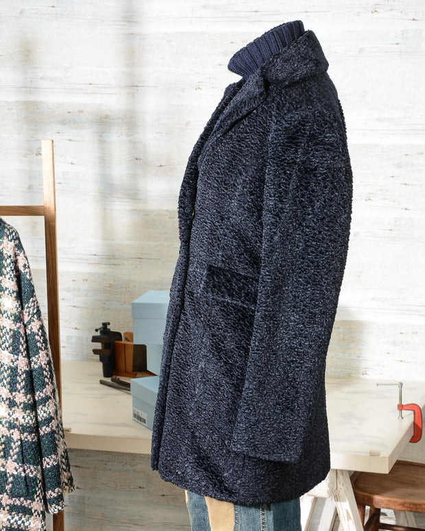 cappotto donna Altea doppiopetto nero tessuto bouclè (5)
