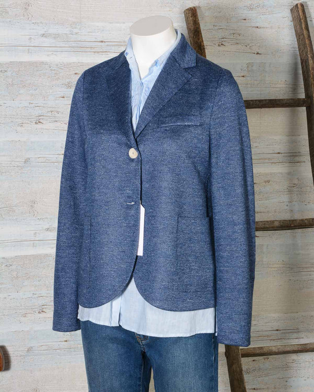 Blazer donna due bottoni in lino Jaspè HARRIS WHARF LONDON A3220PDD 355 Denim -5