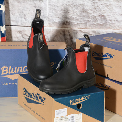 Blundstone Donna 508 Stivale in pelle nera con elastico rosso BLACK LEATHER RED ELASTIC 508 BLUNDSTONE (2 di 8)