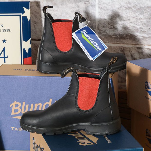 Blundstone Donna 508 Stivale in pelle nera con elastico rosso BLACK LEATHER RED ELASTIC 508 BLUNDSTONE (6 di 8)