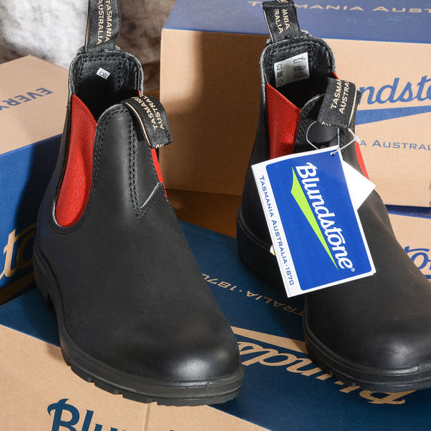 Blundstone Donna 508 Stivale in pelle nera con elastico rosso BLACK LEATHER RED ELASTIC 508 BLUNDSTONE (8 di 8)