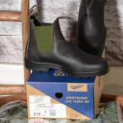 Blundstone 519 stivali uomo in pelle marrone elastico verde