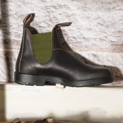 Blundstone 519 stivali uomo in pelle marrone elastico verde