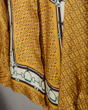 Camicia donna Le Sarte Pettegole 100% seta stampa fantasia fondo giallo oro -5