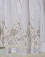 Camicia donna manica lunga Le Sarte Pettegole 100% cotone colore bianco con ricamo