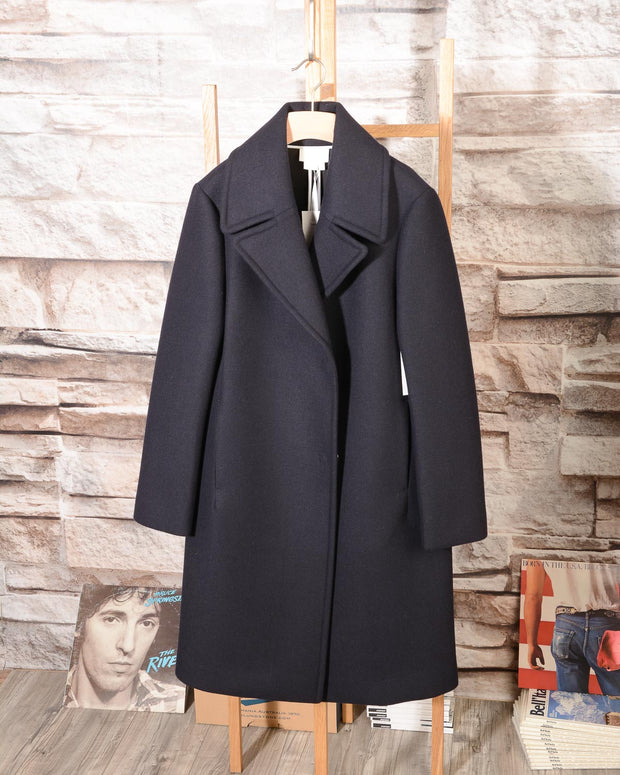 Cappotto Blu Navy in misto lana DKNY Donna Karan New York N365005A4B 414 -1