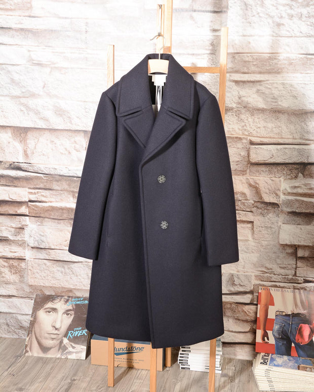 Cappotto Blu Navy in misto lana DKNY Donna Karan New York N365005A4B 414 -2