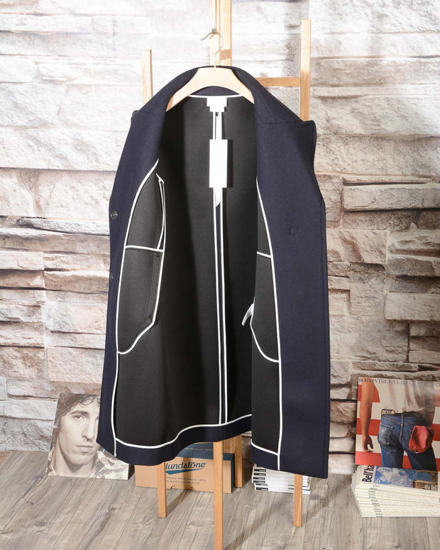 Cappotto Blu Navy in misto lana DKNY Donna Karan New York N365005A4B 414 -5