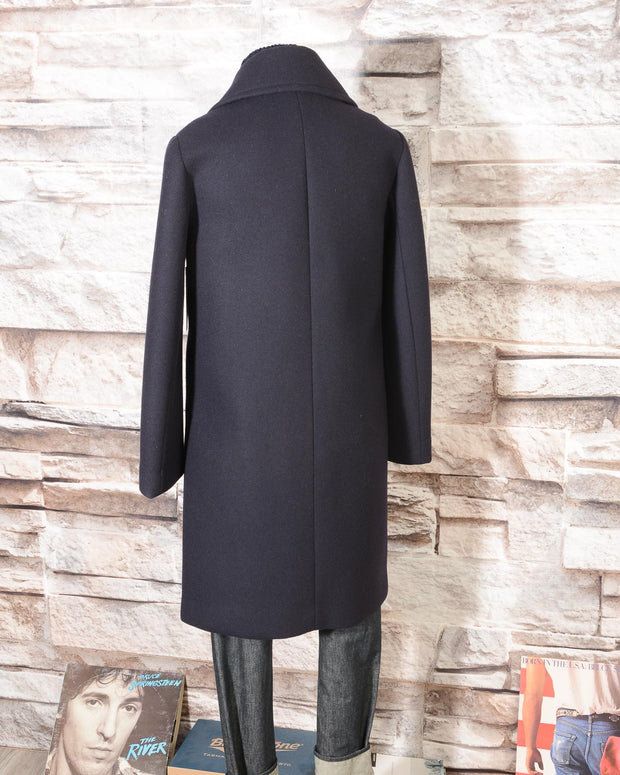 Cappotto Blu Navy in misto lana DKNY Donna Karan New York N365005A4B 414 -8