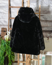 Cappotto donna Save The Duck con cappuccio in ecopelliccia colore Nero D4007W FURYY 00001 (4 di 12)