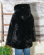 Cappotto donna Save The Duck con cappuccio in ecopelliccia colore Nero D4007W FURYY 00001 (9 di 12)