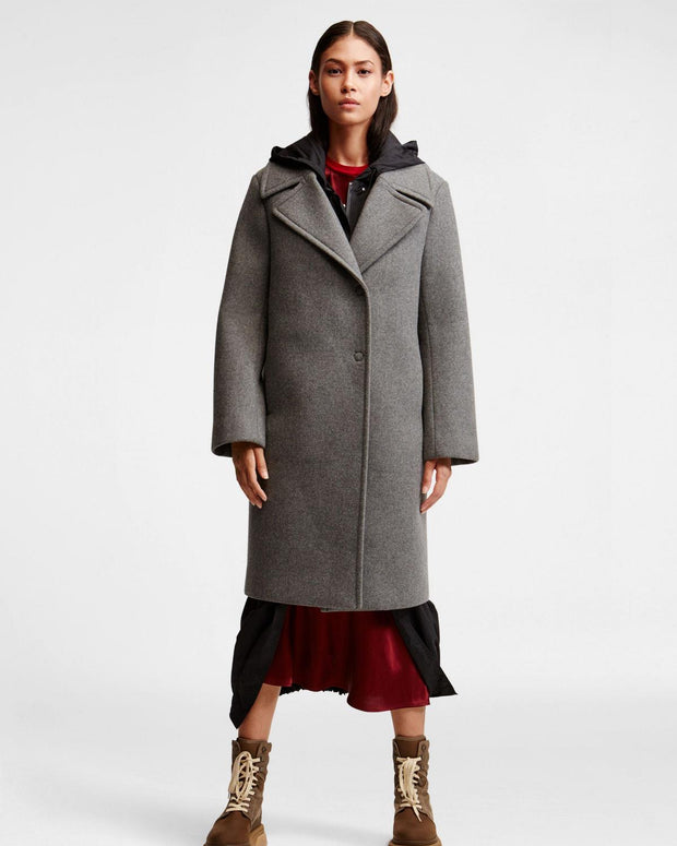 Cappotto in misto lana DKNY Donna Karan New York N365005A4B 070 FLINT