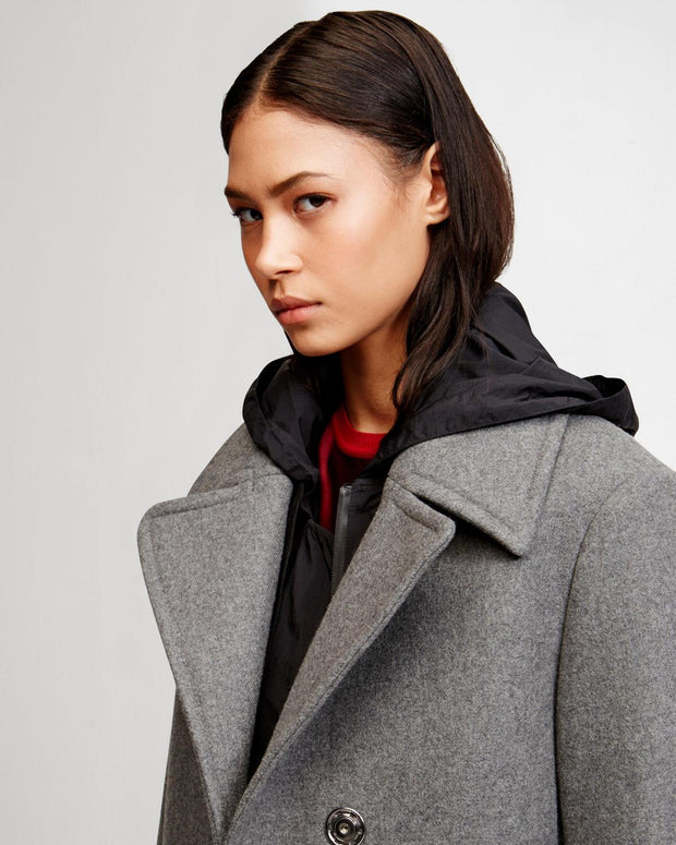 Cappotto in misto lana DKNY Donna Karan New York N365005A4B 070 FLINT -