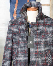Cappotto uomo Due Soli in lana SHORT COAT SUGAR DS38 principe di galles (1)
