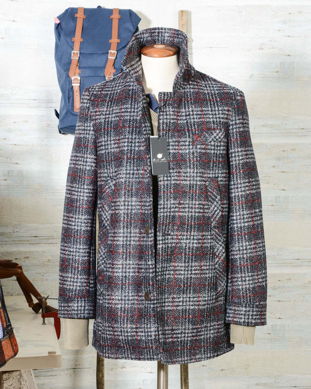 Cappotto uomo Due Soli in lana SHORT COAT SUGAR DS38 principe di galles (2)