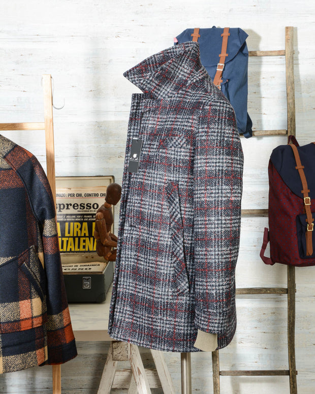 Cappotto uomo Due Soli in lana SHORT COAT SUGAR DS38 principe di galles (3)