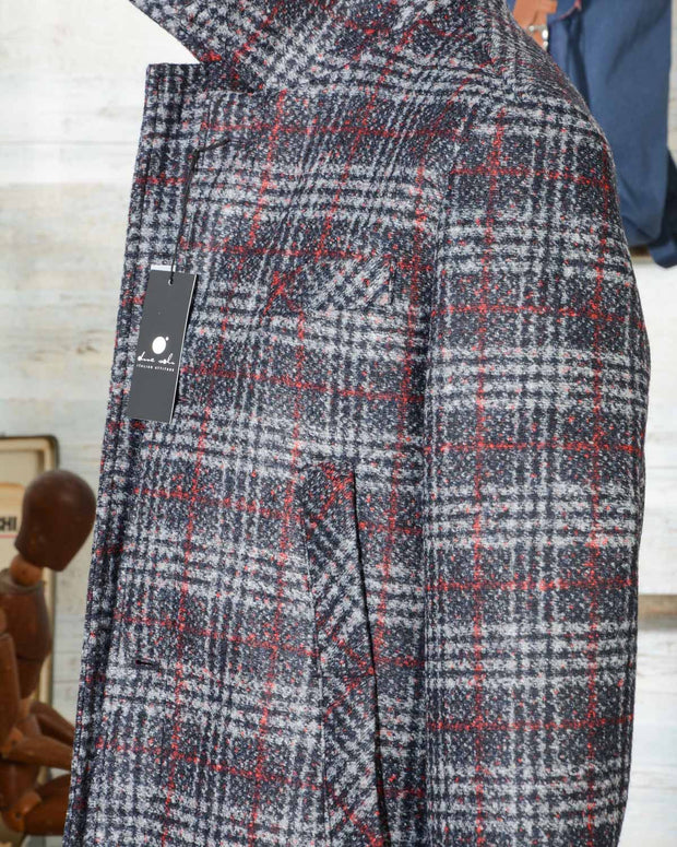 Cappotto uomo Due Soli in lana SHORT COAT SUGAR DS38 principe di galles (4)