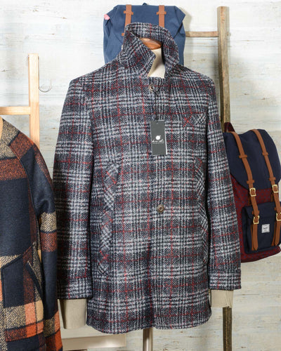 Cappotto uomo Due Soli in lana SHORT COAT SUGAR DS38 principe di galles (7)