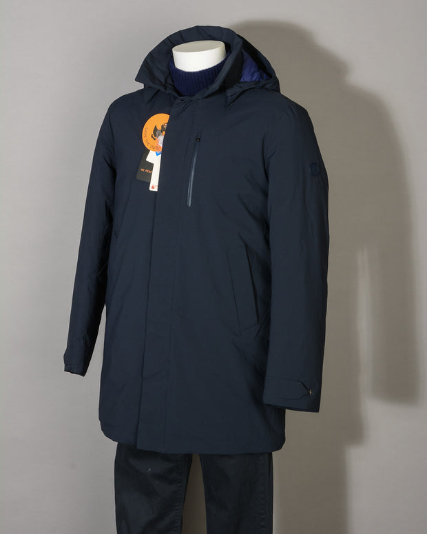 Cappotto uomo blu scuro Save The Duck D4202M MATT9 00146 Blue Black liscio esternamente con cappuccio -11