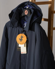 Cappotto uomo blu scuro Save The Duck D4202M MATT9 00146 Blue Black liscio esternamente con cappuccio -3