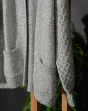 Cardigan donna Roberto Collina maglieria Style D43210 Shiny cardigan colore Panna D4316 (4 di 17)