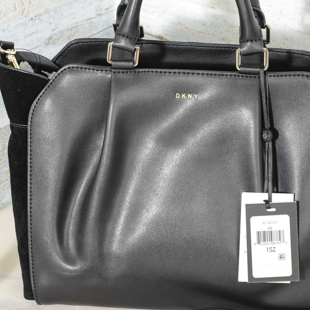 DKNY Handbags Fall 2017 Small Satchel Black R3140100 with suede (1)