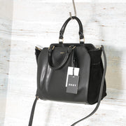 DKNY Handbags Fall 2017 Small Satchel Black R3140100 with suede (5)