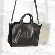 DKNY Handbags Fall 2017 Small Satchel Black R3140100 with suede (6)