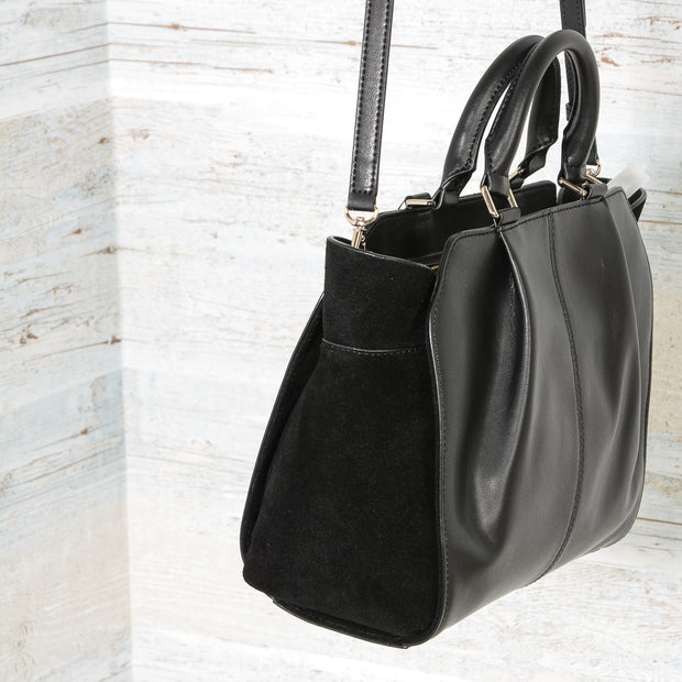 DKNY Handbags Fall 2017 Small Satchel Black R3140100 with suede (7)