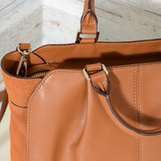 DKNY Handbags Fall 2017 Small Satchel Camel R3140100 with suede (4)