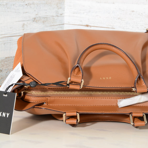 DKNY Handbags Fall 2017 Small Satchel Camel R3140100 with suede (5)