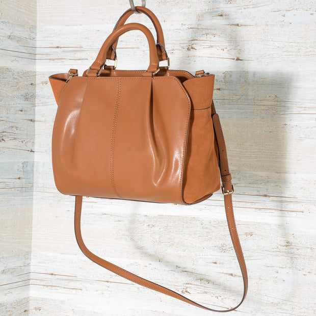 DKNY Handbags Fall 2017 Small Satchel Camel R3140100 with suede (6)