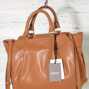 DKNY Handbags Fall 2017 Small Satchel Camel R3140100 with suede (7)