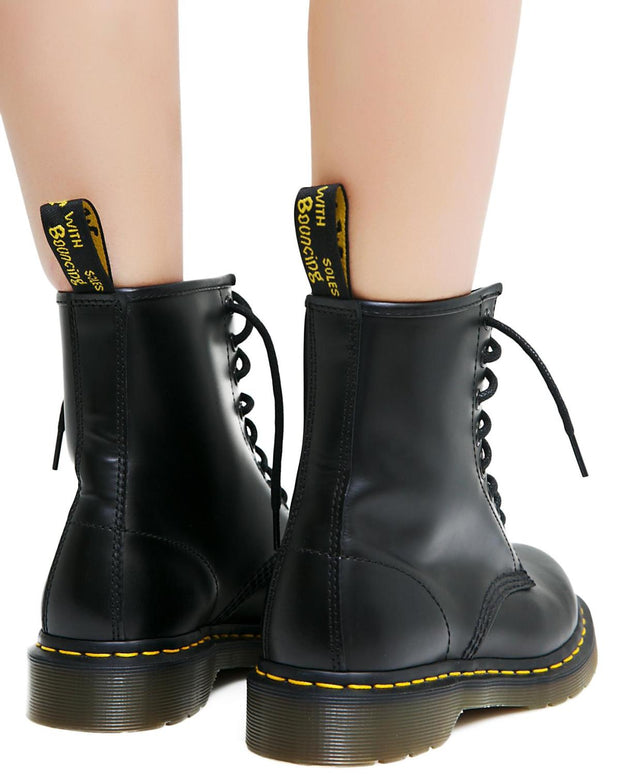 1460 Black Smooth 8 Eye Stivale donna Dr Martens