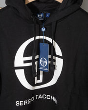 Felpa uomo con cappuccio Sergio Tacchini 37704 ZION SWEATER colore 166 BLACK WHITE