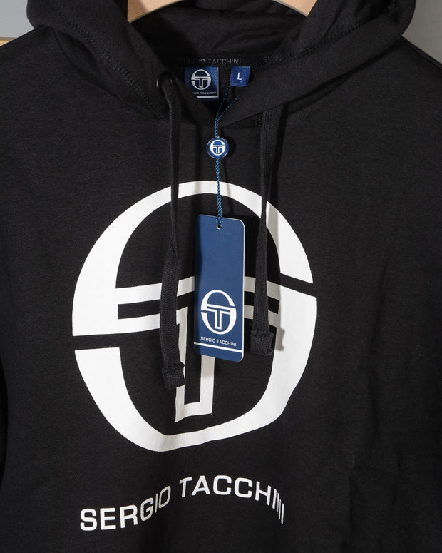 Felpa uomo con cappuccio Sergio Tacchini 37704 ZION SWEATER colore 166 BLACK WHITE