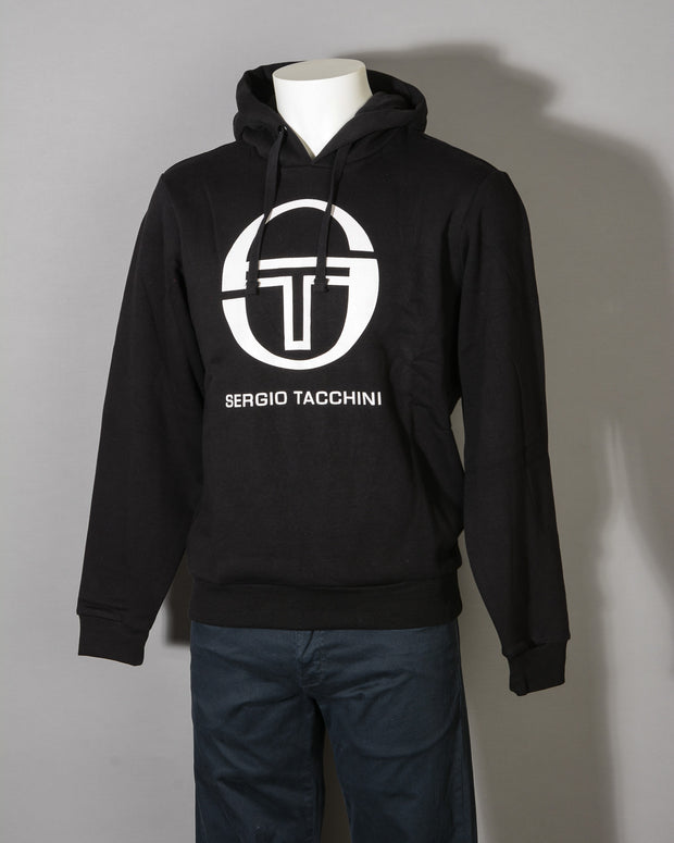 Felpa uomo con cappuccio Sergio Tacchini 37704 ZION SWEATER colore 166 BLACK WHITE