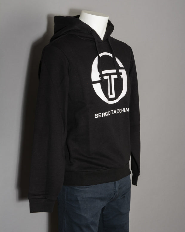 Felpa uomo con cappuccio Sergio Tacchini 37704 ZION SWEATER colore 166 BLACK WHITE