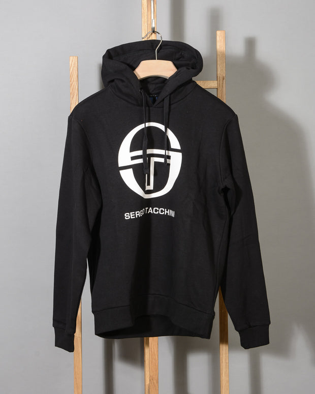 Felpa uomo con cappuccio Sergio Tacchini 37704 ZION SWEATER colore 166 BLACK WHITE