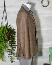 GIACCA uomo Circolo 1901 CN2688 Due Bottoni in misto LINO COTONE colore marrone -8