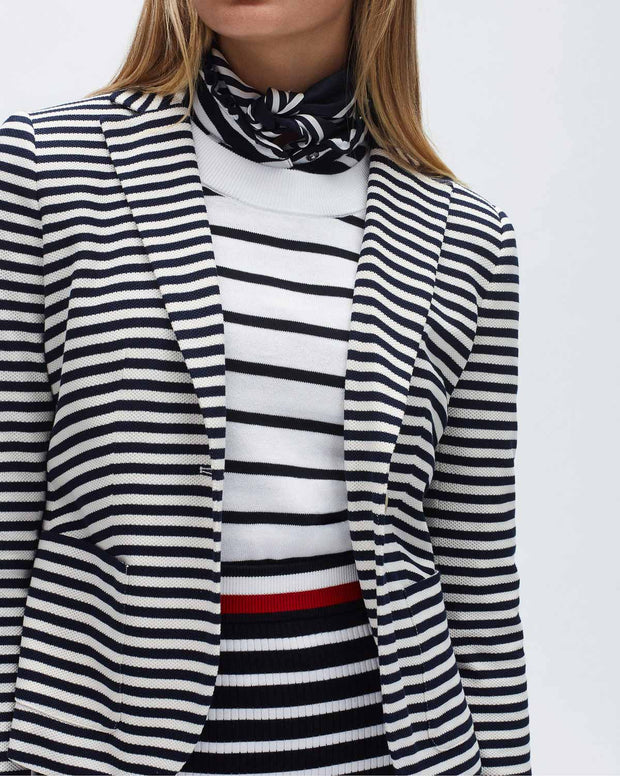 Giacca Blazer donna in cotone Tommy Hilfiger a righe WW0WW27847 03O - BEEHIVE JERSEY (12 di 15)