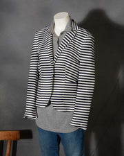 Giacca Blazer donna in cotone Tommy Hilfiger a righe WW0WW27847 03O - BEEHIVE JERSEY (4 di 15)