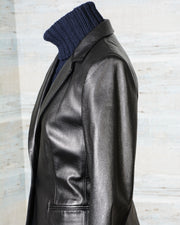 Giacca Donna Karan in pelle nera DKNY style P355451Y in promozione scontata in offerta (2)